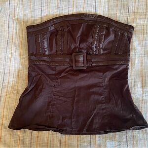 Brown vintage belted tube top